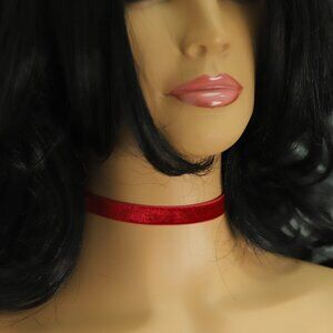 Red Choker Japanese Velvet Adjustable Necklace red Chokers (#58)